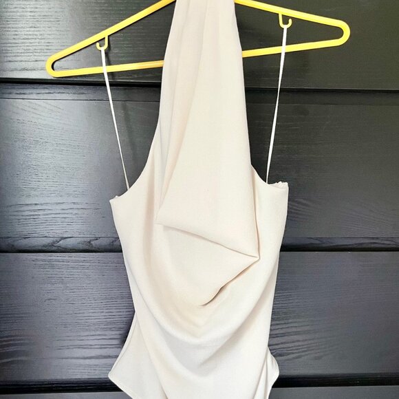 SOLD: Stunning White Bodysuit Top by ZARA - NWT - Looks AMAZING. Size M - Picture 4 of 8